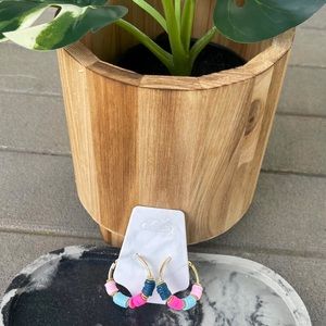 Pink and blue boho earrings